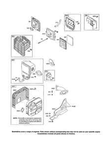 Muffler Diagram and Parts List for 204412-0163-01  Briggs and Stratton Engine
